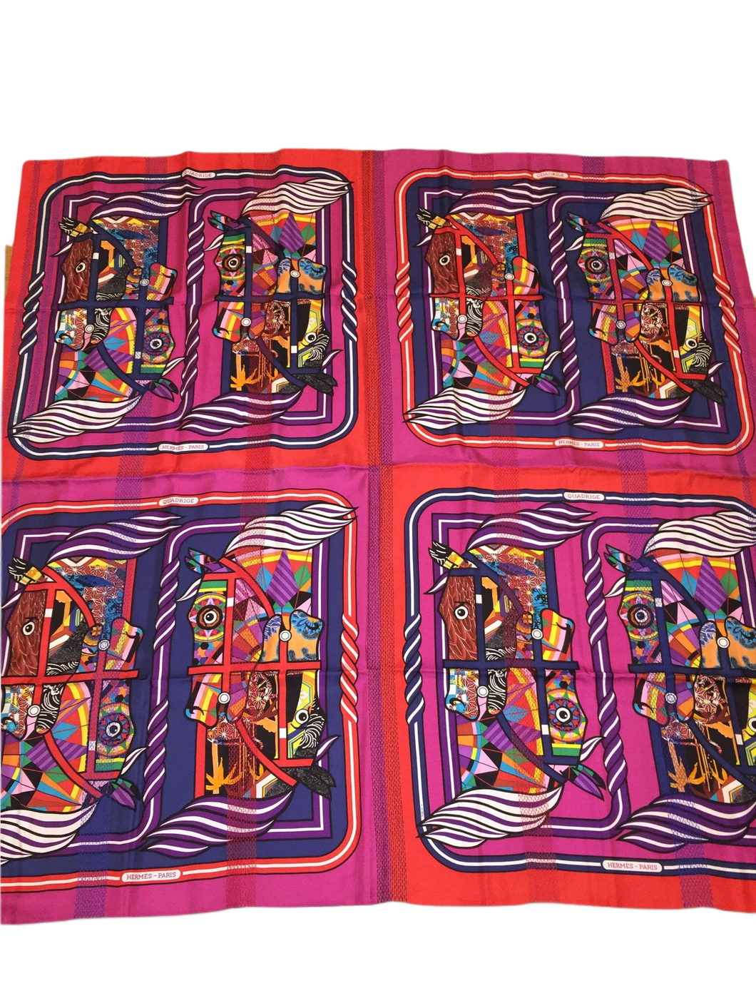 Precious Hermes Embroidered Cashmere/Silk Shawl “Khanta Double Sens” 140