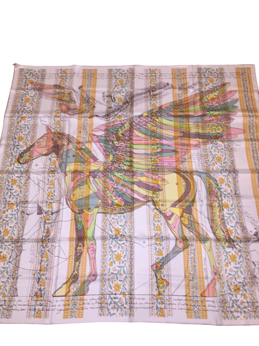Hermes Silk Shawl “Pegase d’Hermes Au Bloc” 140