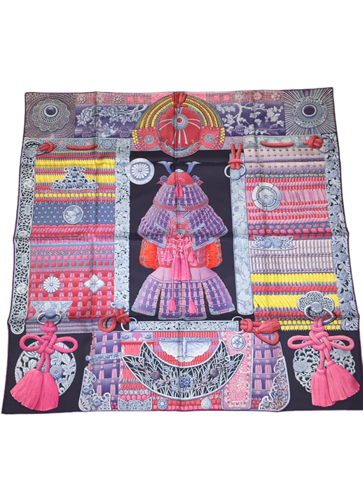 Hermes Silk Scarf Parures de Samourais by Aline Honore