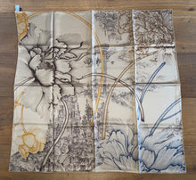 Load image into Gallery viewer, Hermes Silk Scarf &quot;A l&#39;Ombre des Pivoines&quot;. Designed by Octave Marsal/Théo de Gueltzl.