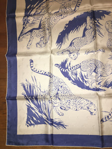 Hermes Silk Jaquard Scarf “Guepards” by Robert Dallet.