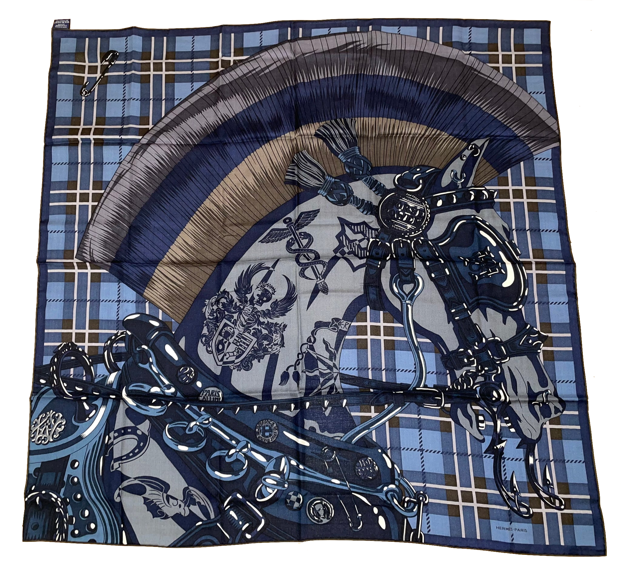 【激レア】エルメスChevalDoubleHeadBangle Hermes Cashmere and Silk GM Shawl “Cheval Punk” by Daiske Nomura