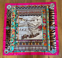 Load image into Gallery viewer, Hermes Silk Twill Scarf “La Femme aux Semelles de Vent” by Aline Honoré.