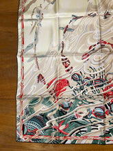 Load image into Gallery viewer, Hermes Silk Scarf “De la Mer au Ciel” by Laurence Bourthoumiex, also known as &quot;TOUTSY&quot;.