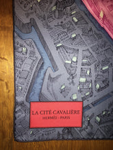 Load image into Gallery viewer, Hermes Silk Twill Scarf “La Cite Cavaliere” by Octave Marsal.