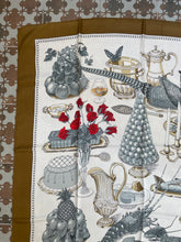 Load image into Gallery viewer, Hermes Silk Scarf “Gastronomie” for Hennessy by Christiane Vauzelles et Robert Dumas.