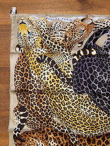 Hermès Silk Scarf « Lazy Leopardesses » by Arlette Ess