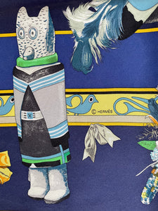 Hermes Washed Silk Scarf “Kachinas” by Kermit Oliver.