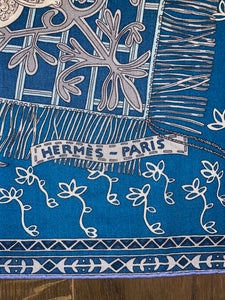 Hermes Cashmere and Silk GM Shawl “CAVALIERS DU CAUCASE” by Annie Faivre 140