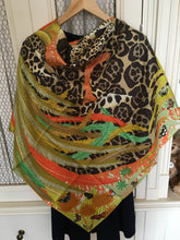 Load image into Gallery viewer, Hermes Silk Twill Scarf “Jaguar Quetzal” by Alice Shirley.