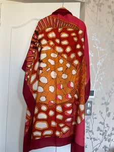 Hermes Cashmere/Silk GM Shawl “Grands Fonds Detail” by Annie Faivre 140.
