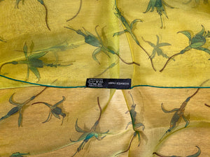 HERMES SILK Mousseline Stole “Fleurs de Fuchsia” by Leigh P. Cook.