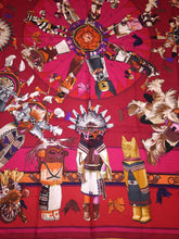 Load image into Gallery viewer, Hermes Cashmere/Silk Shawl “Kachinas” by Kermit Oliver 140