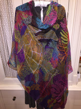 Load image into Gallery viewer, Hermes Silk Mousseline Shawl “Under the Waves” by Alice Shirley 140