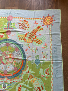 Hermes Cashmere and Silk GM Shawl “Reve d’Australie” by Zoe Pauwels 140.