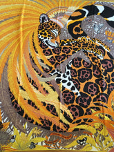 Load image into Gallery viewer, Hermes Cashmere and Silk GM Shawl “Jaguar Quetzal” by Alice Shirley 140.