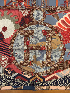 Hermes Silk Scarf “Ex Libris En Kimonos" by Anamorphee
