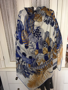 Hermes Cashmere and Silk GM Shawl « Plumes en Fete » by Aline Honoré 140