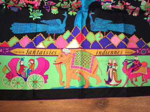 Hermes Summer Silk GM Shawl “Fantaisies indiennes” by Loïc Dubigeon 140.