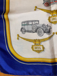 Hermes Silk Scarf «PETITE HISTOIRE DE L’AUTOMOBILE» by Hugo Grygkar.