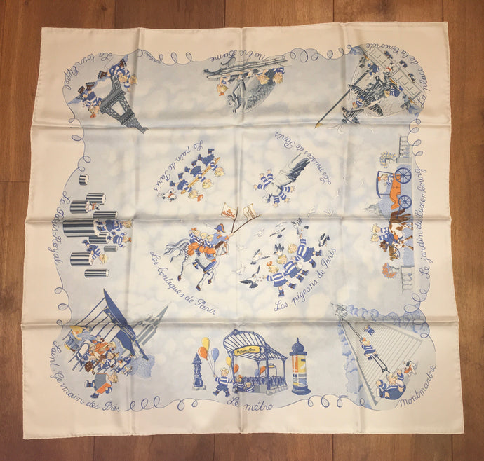Hermès Silk Twill Scarf « Les Triples » by Nicole Lambert