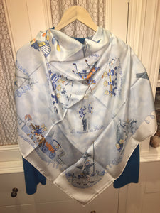 Hermès Silk Twill Scarf « Les Triples » by Nicole Lambert