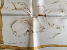 Load image into Gallery viewer, Hermes Silk Twill Scarf «Les Levriers» by Xavier de Poret.