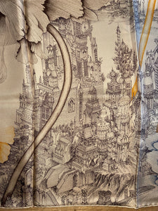 Hermes Silk Scarf "A l'Ombre des Pivoines". Designed by Octave Marsal/Théo de Gueltzl.