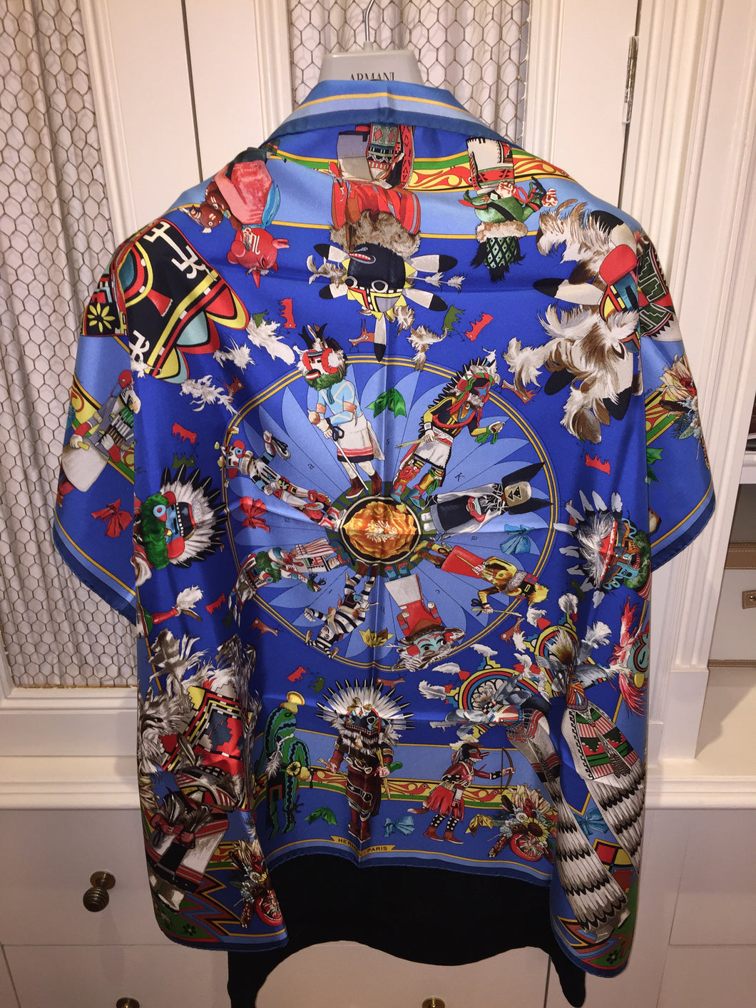 Hermes Silk Scarf Kachinas by Kermit Oliver