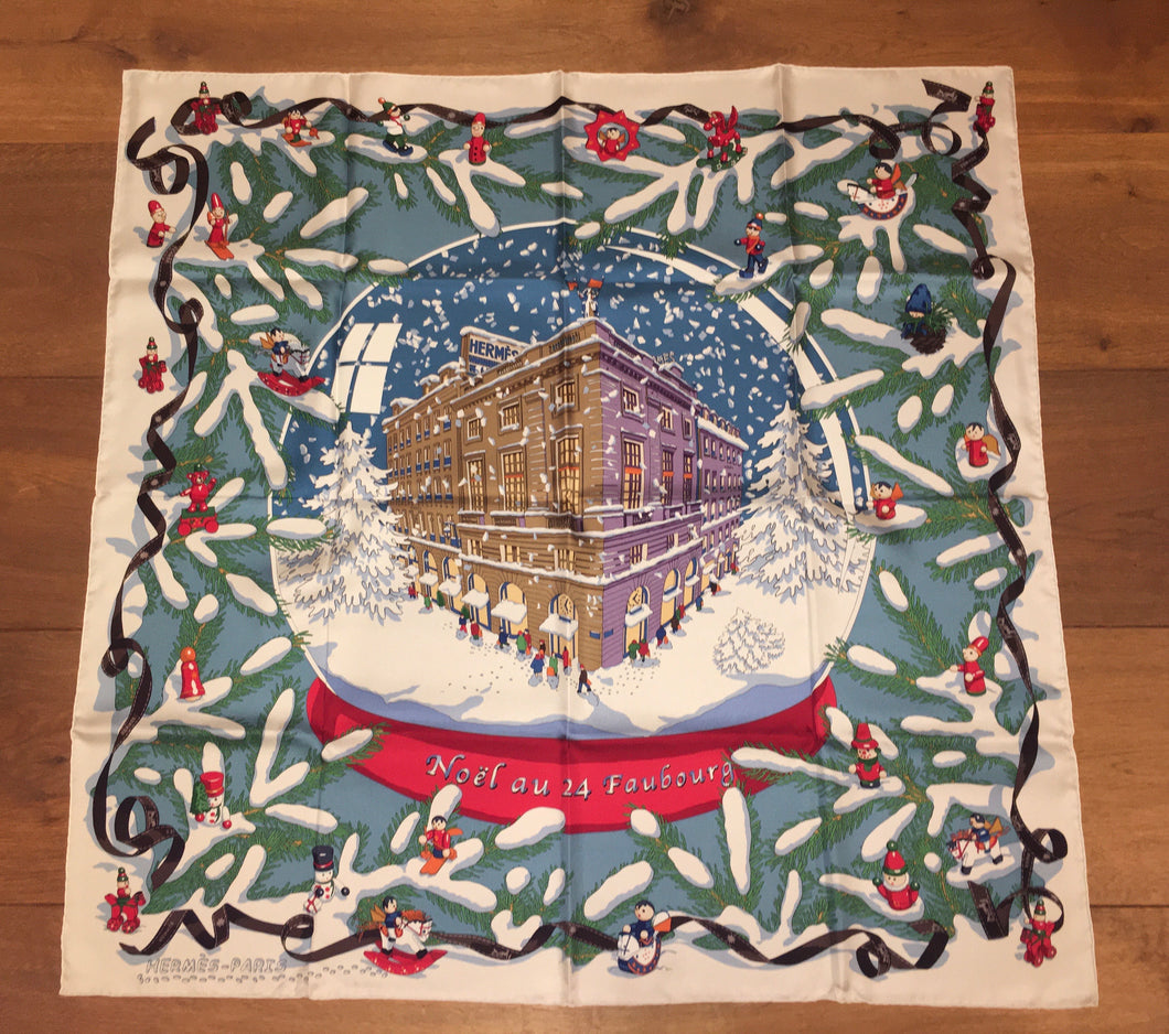 HERMÈS Silk Scarf “Noël Au 24 Faubourg” by Dimitri Rybaltchenko.