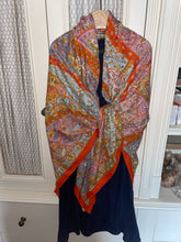 Load image into Gallery viewer, Hermes Cashmere and Silk GM Shawl “Au Pays des Oiseaux Fleurs” by Christine Henry 140.