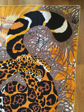Load image into Gallery viewer, Hermes Cashmere and Silk GM Shawl “Jaguar Quetzal” by Alice Shirley 140.