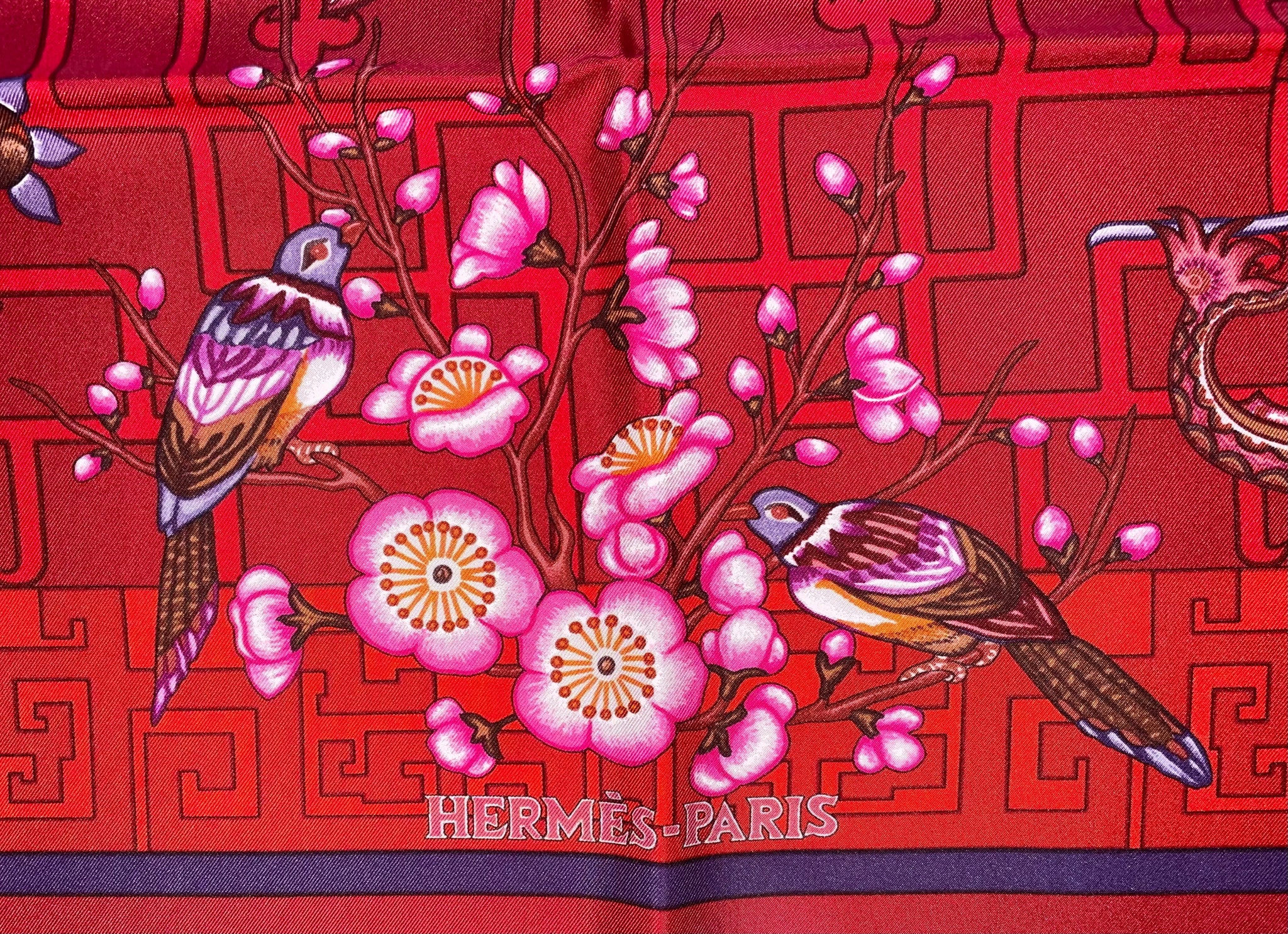 HERMES 100% SILK TWILL Scarf « Ballade de Heian » by Natsuno