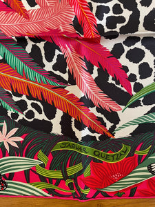 Limited Edition, special issue Hermes Silk Twill Scarf “Jaguar Quetzal” by Alice Shirley.