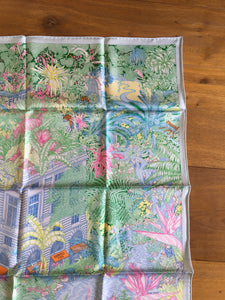 Hermes Silk Scarf “Faubourg Tropical” by Octave Marsal and Théo de Gueltzl.