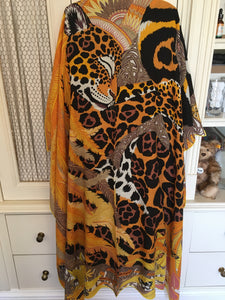 Hermes Cashmere and Silk GM Shawl “Jaguar Quetzal” by Alice Shirley 140.