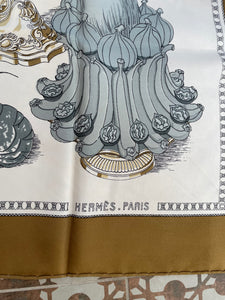Hermes Silk Scarf “Gastronomie” for Hennessy by Christiane Vauzelles et Robert Dumas.
