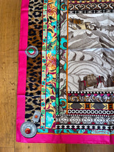 Load image into Gallery viewer, Hermes Silk Twill Scarf “La Femme aux Semelles de Vent” by Aline Honoré.