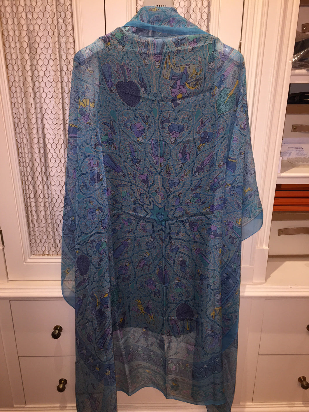 Hermes Silk Mousseline Shawl “Lalbhai” by Michel Duchene 140