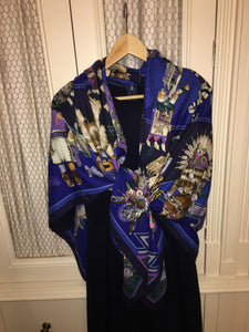 Hermes Cashmere and Silk GM Shawl “Kachinas” by Kermit Oliver 140