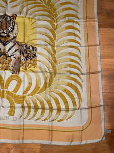 Hermes Silk Dip Dye GM Shawl “Tigre Royal” 140.