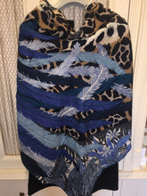 Load image into Gallery viewer, Hermes Cashmere/Silk Shawl “Jaguar Quetzal” by Alice Shirley 140