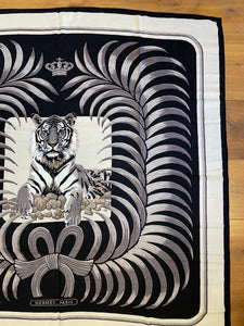 Hermes Tigre Royal Beaded Silk & Cashmere Scarf