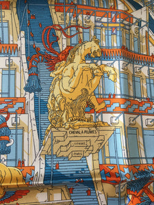 Hermes Silk Scarf “La Legende du Cheval a Plumes scarf” by Ugo Gattoni