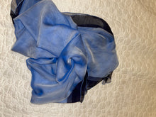 Load image into Gallery viewer, Hermes Silk Mousseline GM Shawl in blue colour 140.