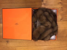 Load image into Gallery viewer, Hermes Silk Scarf Ex Libris with sable fur