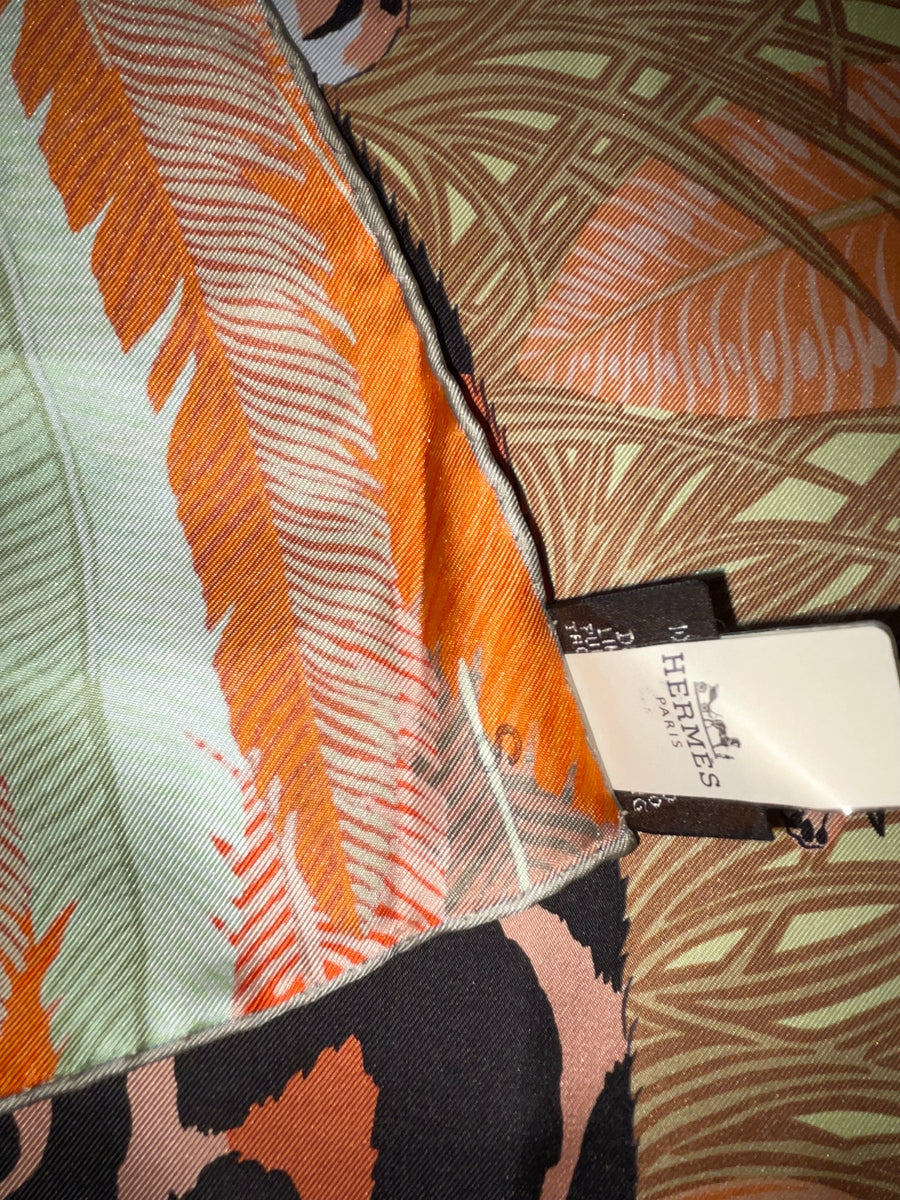 New in Box Hermès Jaguar Quetzal Silk Twill Scarf at | hermes New in Box Hermès Jaguar Quetzal Silk Twill Scarf at | hermes