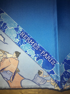Hermes Scarf “Les Artisans d'Hermes” by Japanese artist Akira Yamaguchi