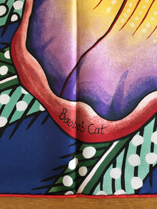 Hermes Silk Scarf “Baobab Cat” by Ardmore Artists
