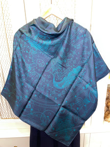 Hermes Double-faced silk scarf “C’est la Fête” by Daiske Nomura.